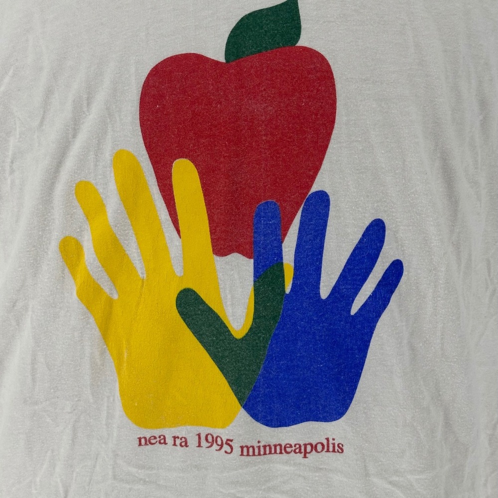 Vintage 1995 Union Single‎ Stitch NEA RA Minneapolis Long Sleeve Shirt XXL White - Picture 2 of 10